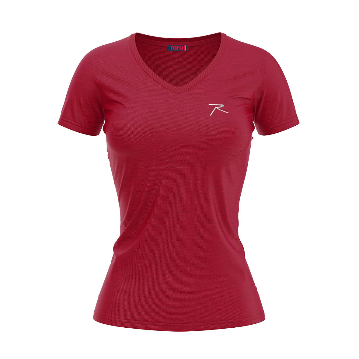 Raru Kadın %100 Pamuk T-Shirt MULIER BORDO MELANJ