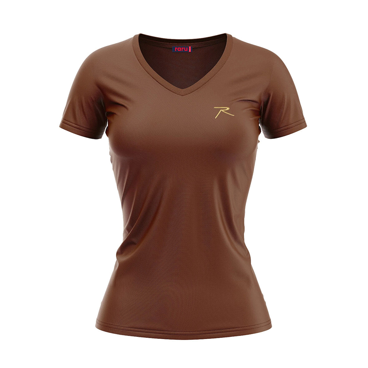 Raru Kadın %100 Pamuk T-Shirt MULIER KAHVERENGİ