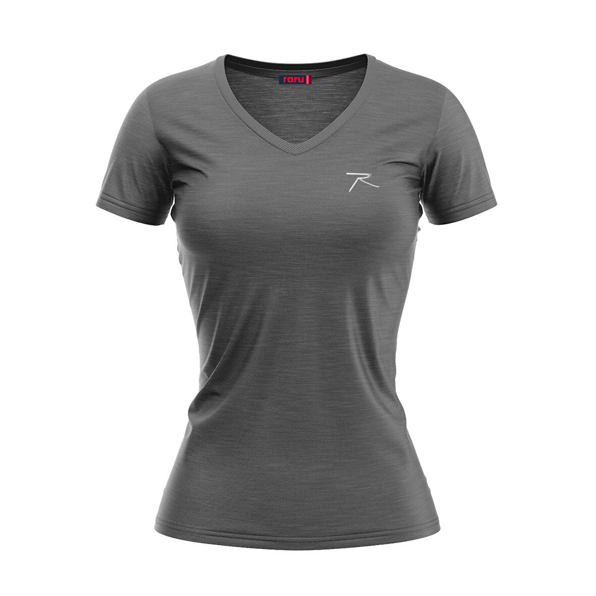 Raru Kadın %100 Pamuk T-Shirt MULIER ANTRASİT MELANJ