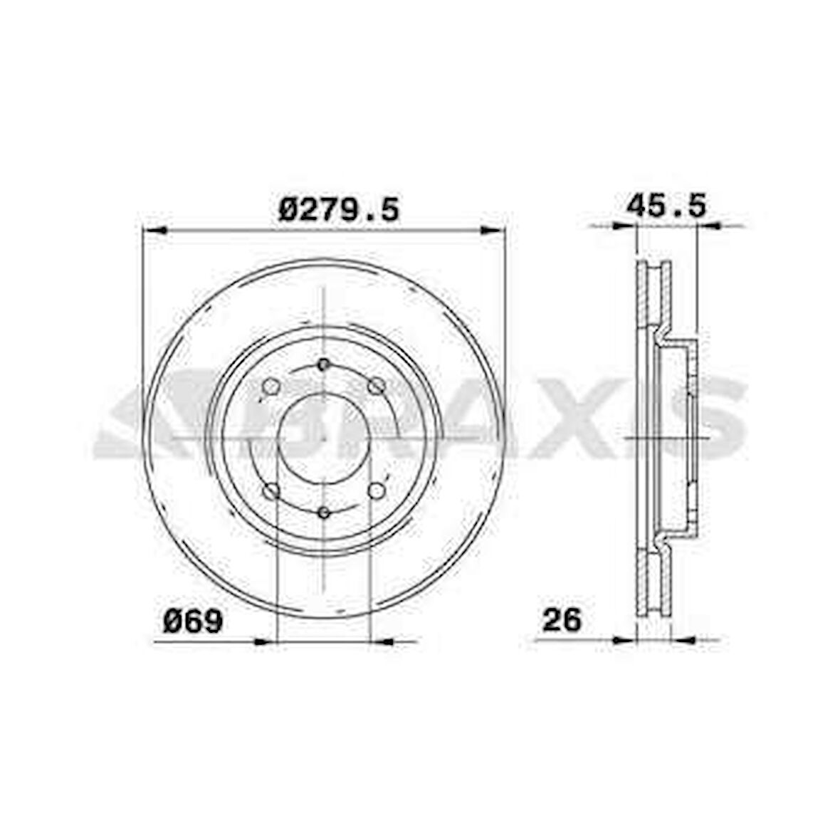 Mitsubıshı On Fren Aynası Havalı 276mm Lancer 03> Galant 01> - Braxıs Ae0521