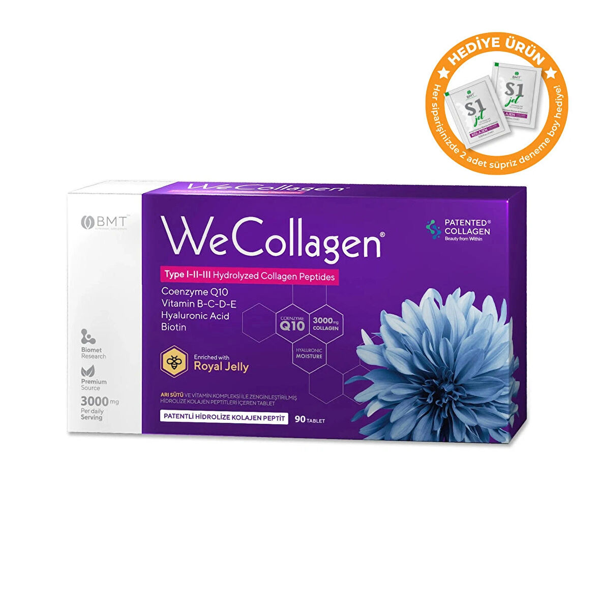 Wecollagen 90 Tablet, Hyaluronic Acid, Biotin, Collagen, Kolajen
