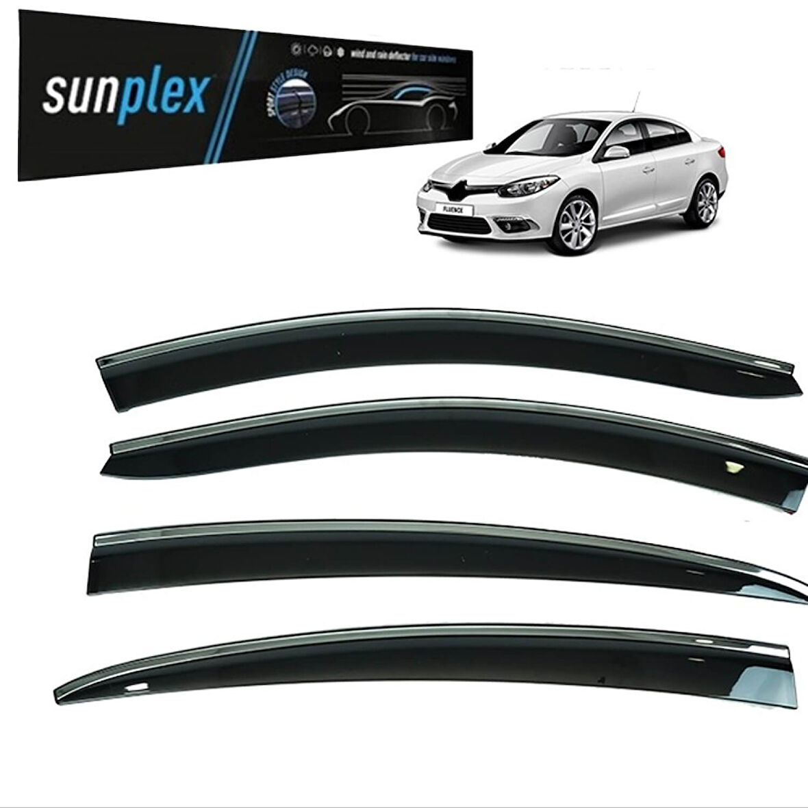 Sunplex Kromlu Cam Rüzgarlığı Renault Fluence 2009 -2016 ile uyumlu