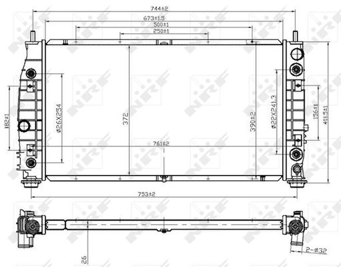 Chrysler Truck Radyator 300 M 2,7 V6 24v / 3,5 V6 24v 98 04 - Nrf 53954