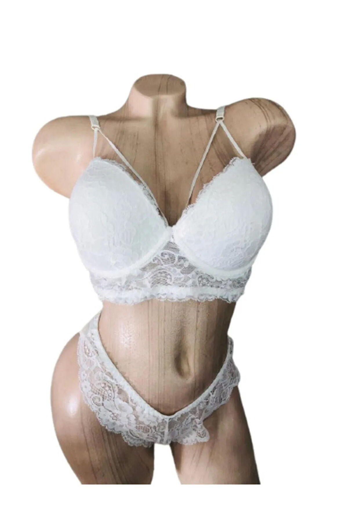 Ekru Deteksiz Sütyen Külot Takım -