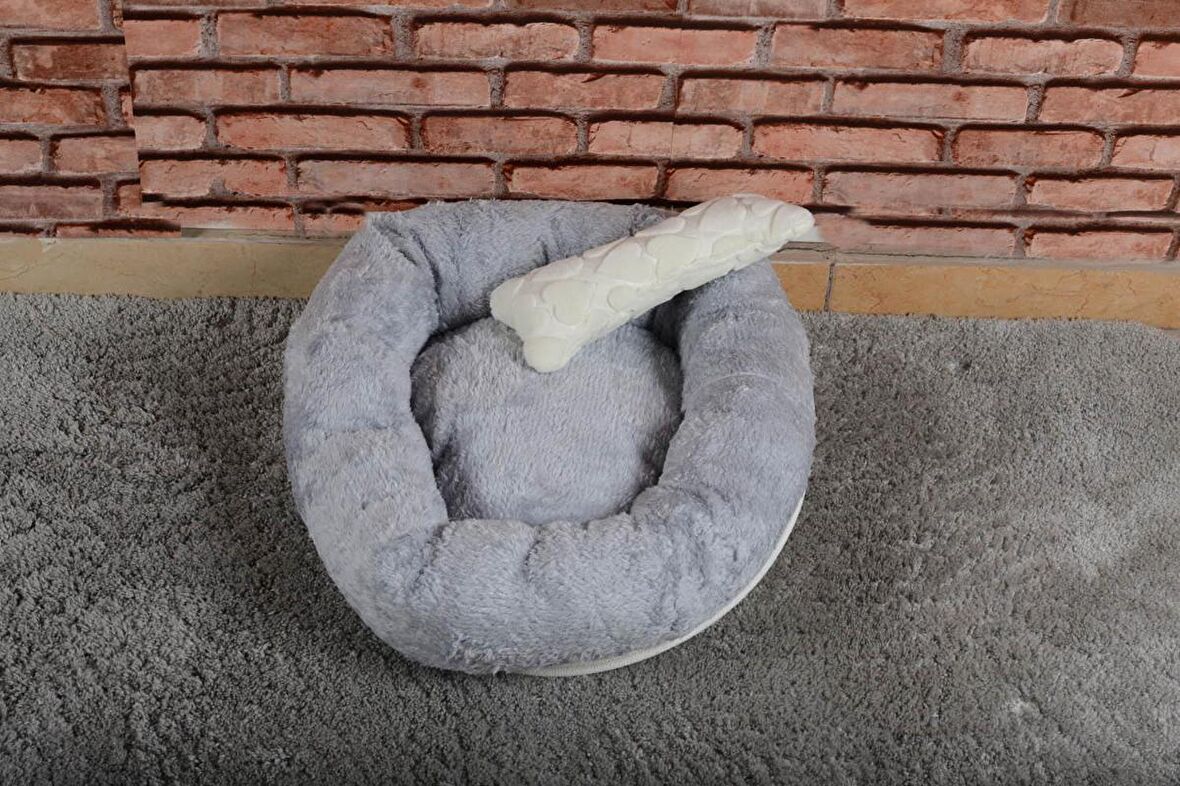 Cookie Pet Sherpa Üstü Açık 60 cm Gri Küçük - Orta Irk Köpek Yatağı