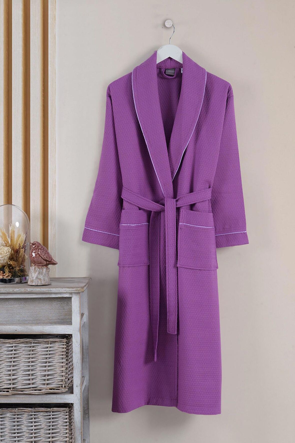 Varol Dama Serisi Şal Yaka Pike Bornoz Sabahlık