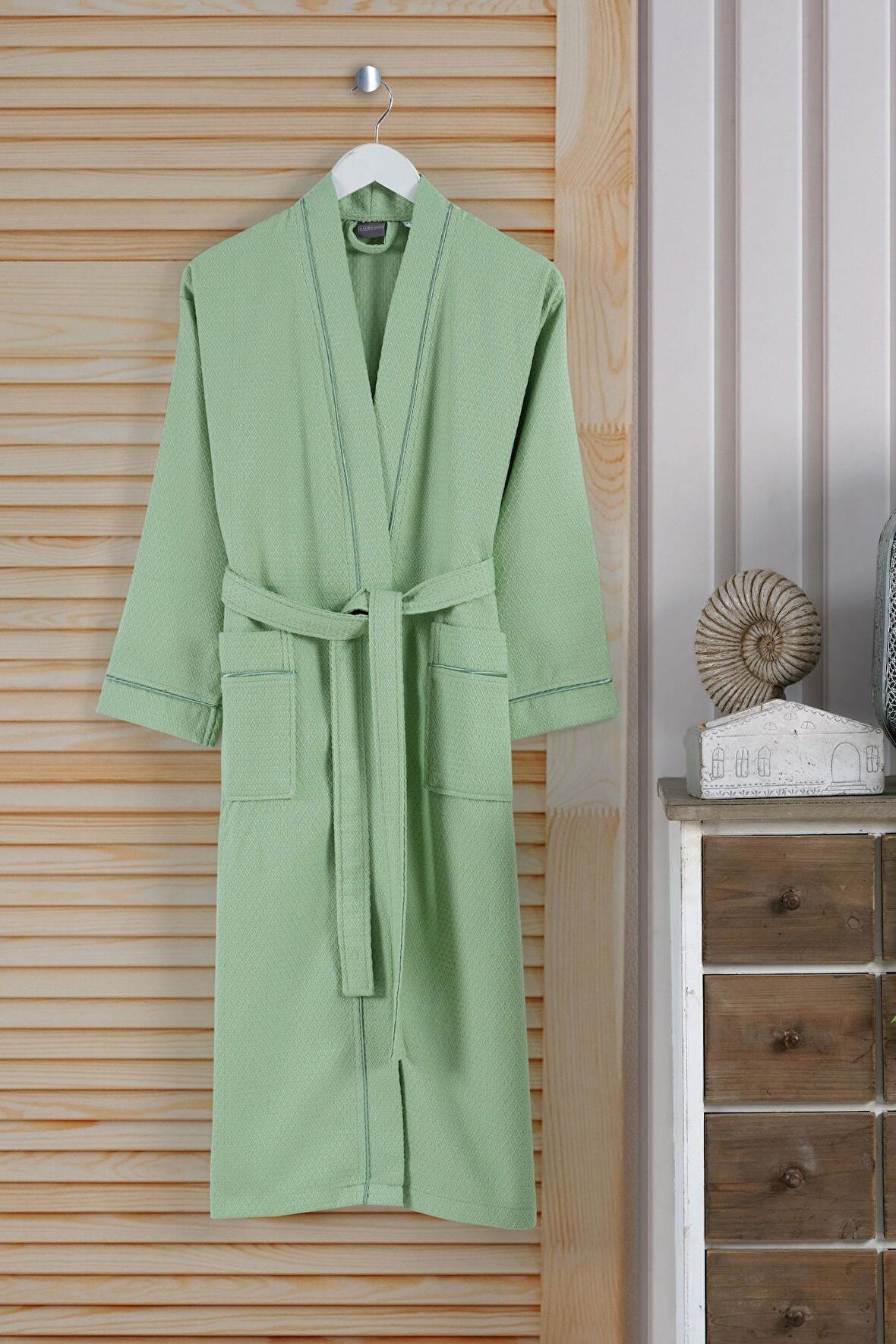 Varol Dama Serisi Kimono Yaka Pike Bornoz Sabahlık