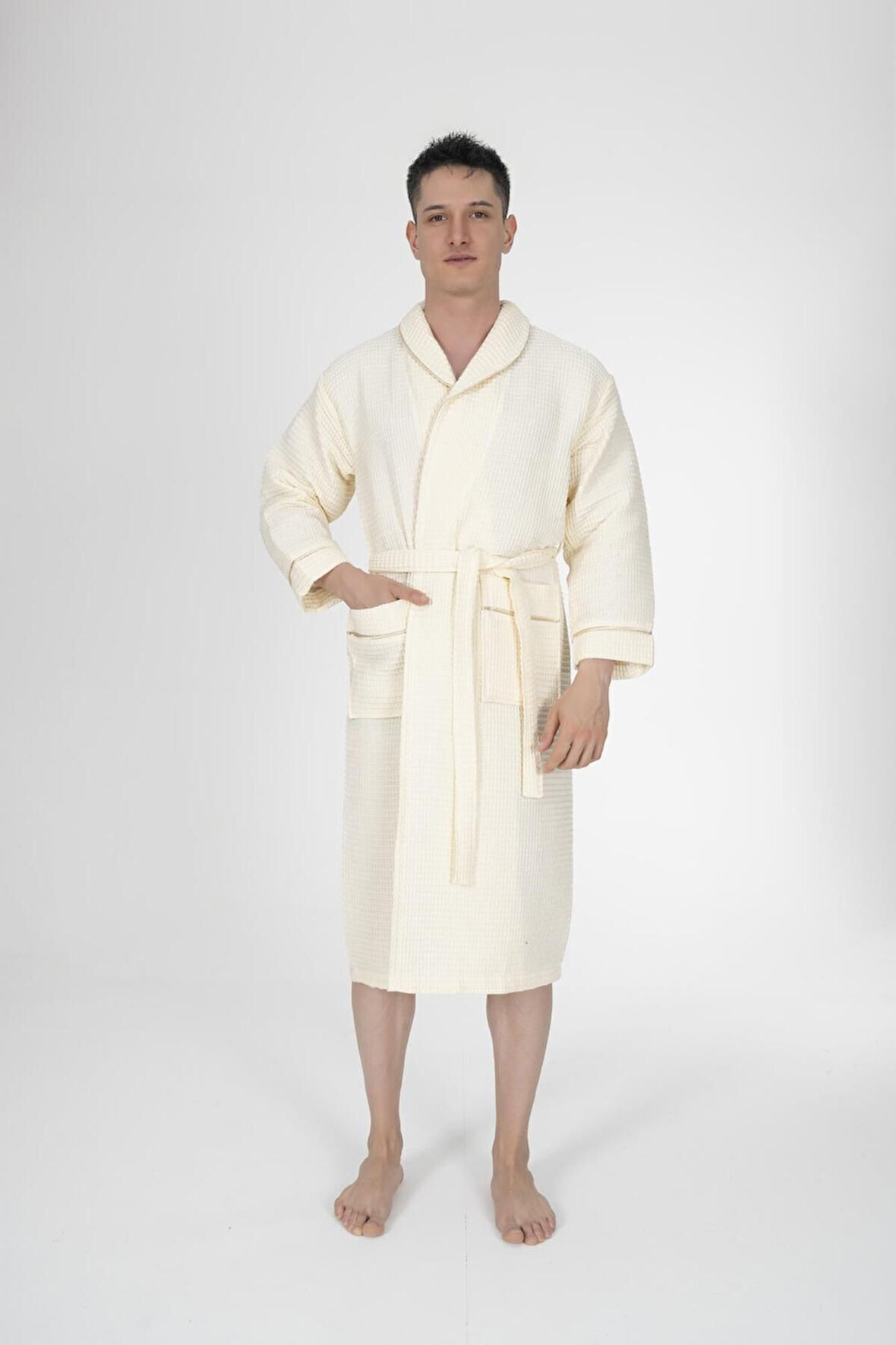 Varol Kaos Serisi Şal Yaka Pike Bornoz Sabahlık