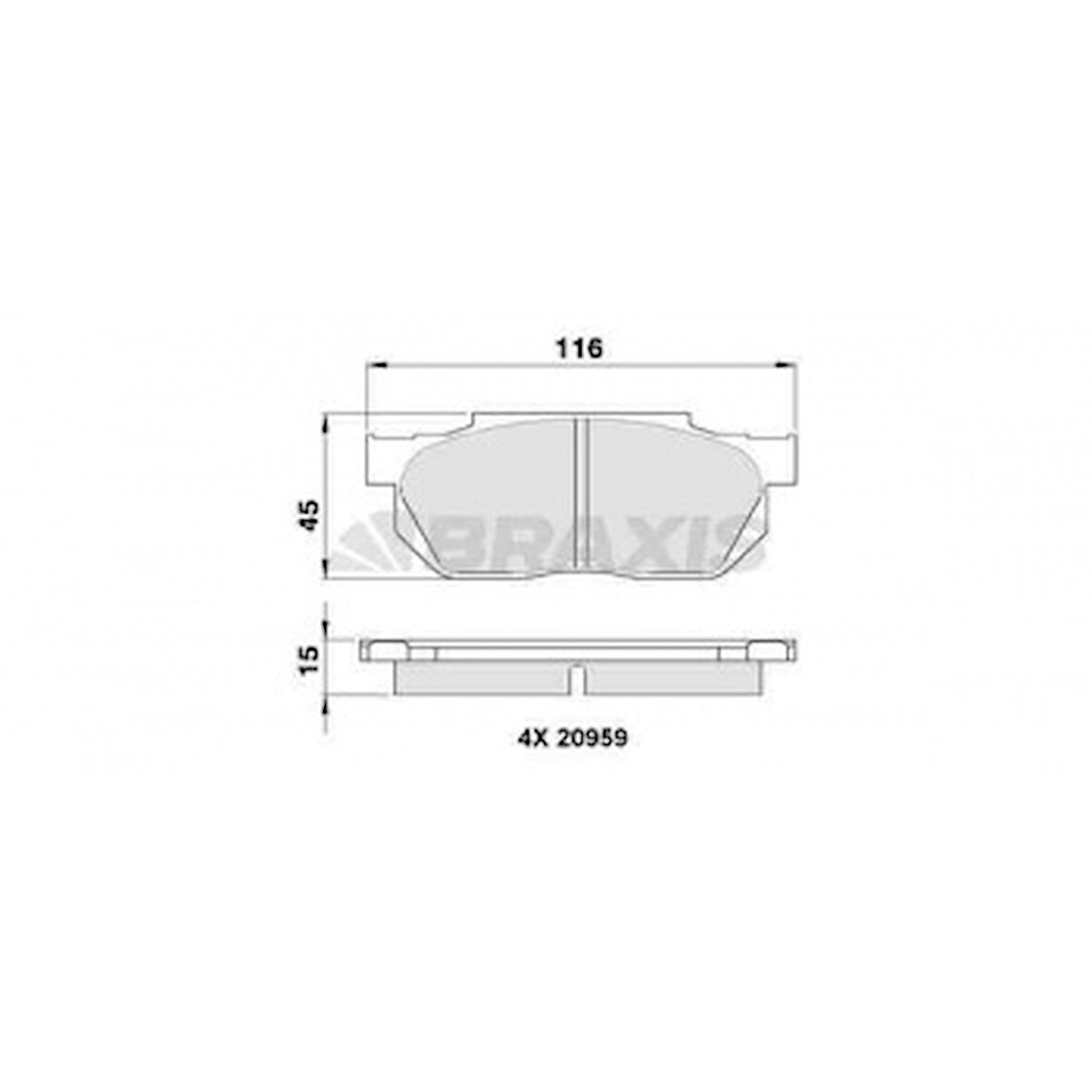 Honda On Fren Balatası Honda CIVIC 88-91 Crx 89-92 Accord 83-85 Prelude 86-> - Braxıs Aa0349