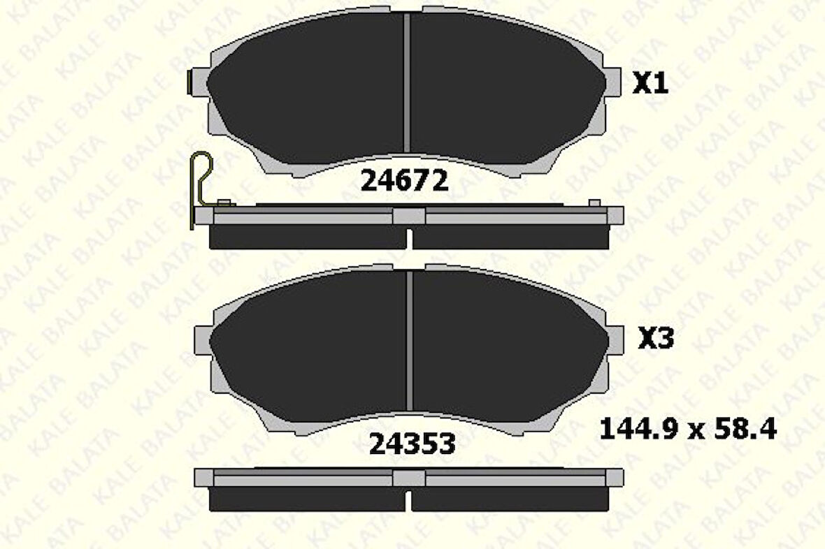 Ford On Fren Balatası Mazda 4x4 B 2500 Ranger 02>06 2,5td / 3,0td 06>12 - Kale B 24353 150 05 Ans