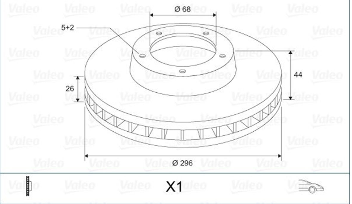 Nissan On Fren Diski (aynası) Nissan Qashqaı J11 2013-> Xtraıl T32 2014-> Renault Kadjar 2015-> (296x5) - Braxıs Ae0826