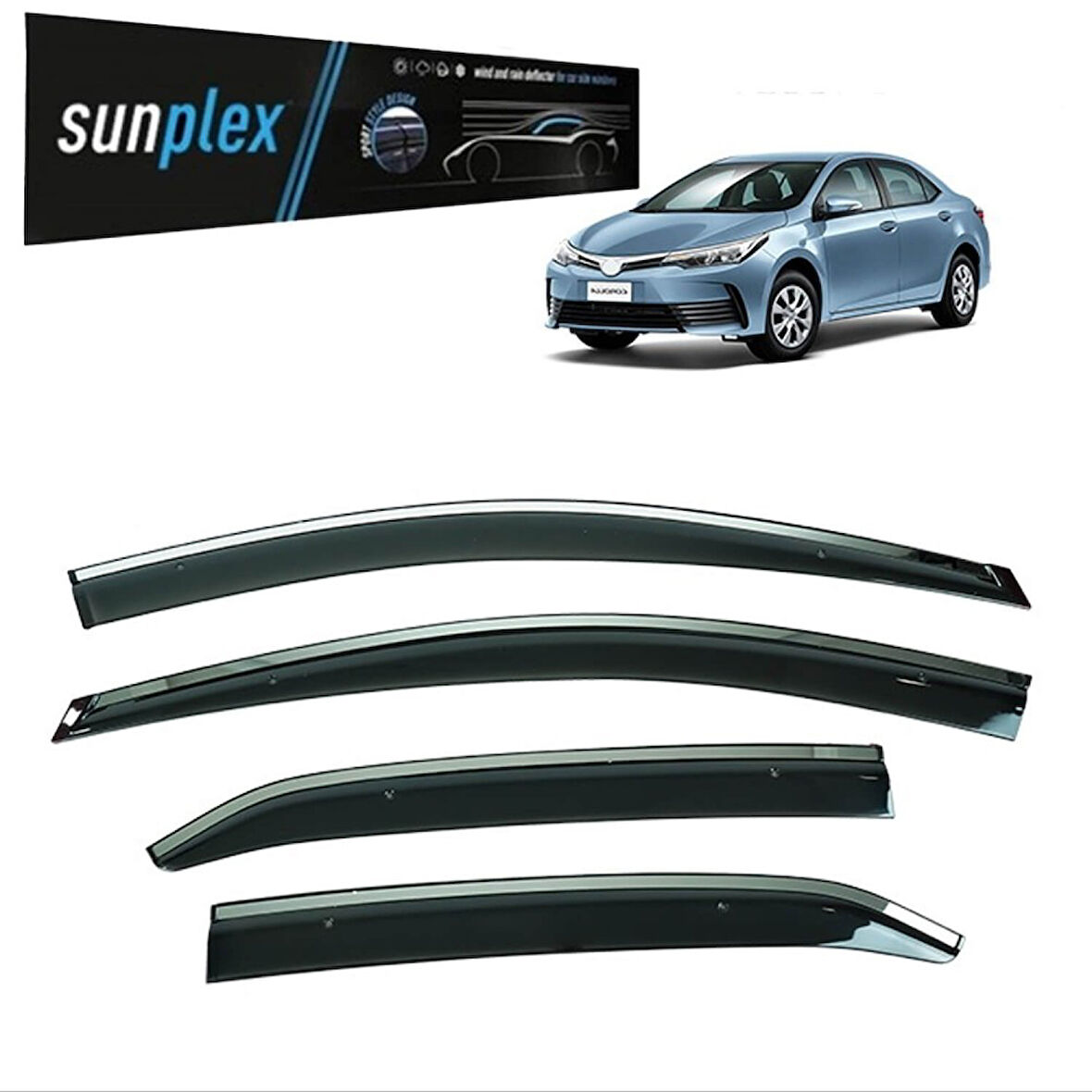 Sunplex Kromlu Cam Rüzgarlığı Toyota Corolla 2013-2018 ile uyumlu