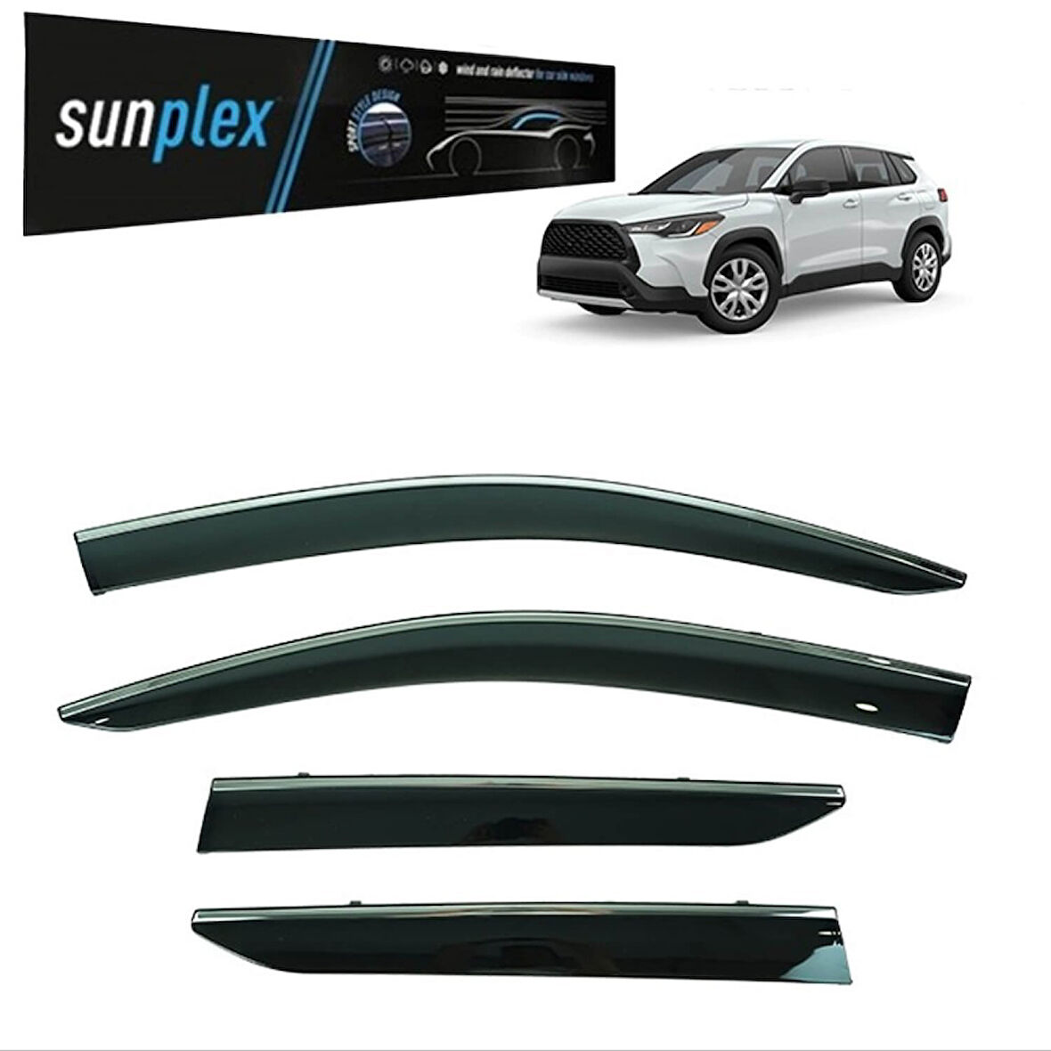 Sunplex Kromlu Cam Rüzgarlığı Toyota Corolla Cross 2022-2025 ile uyumlu