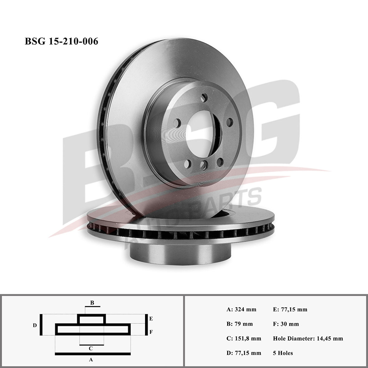 Bmw Fren Diski Ön - Adet - Bsg 15-210-006
