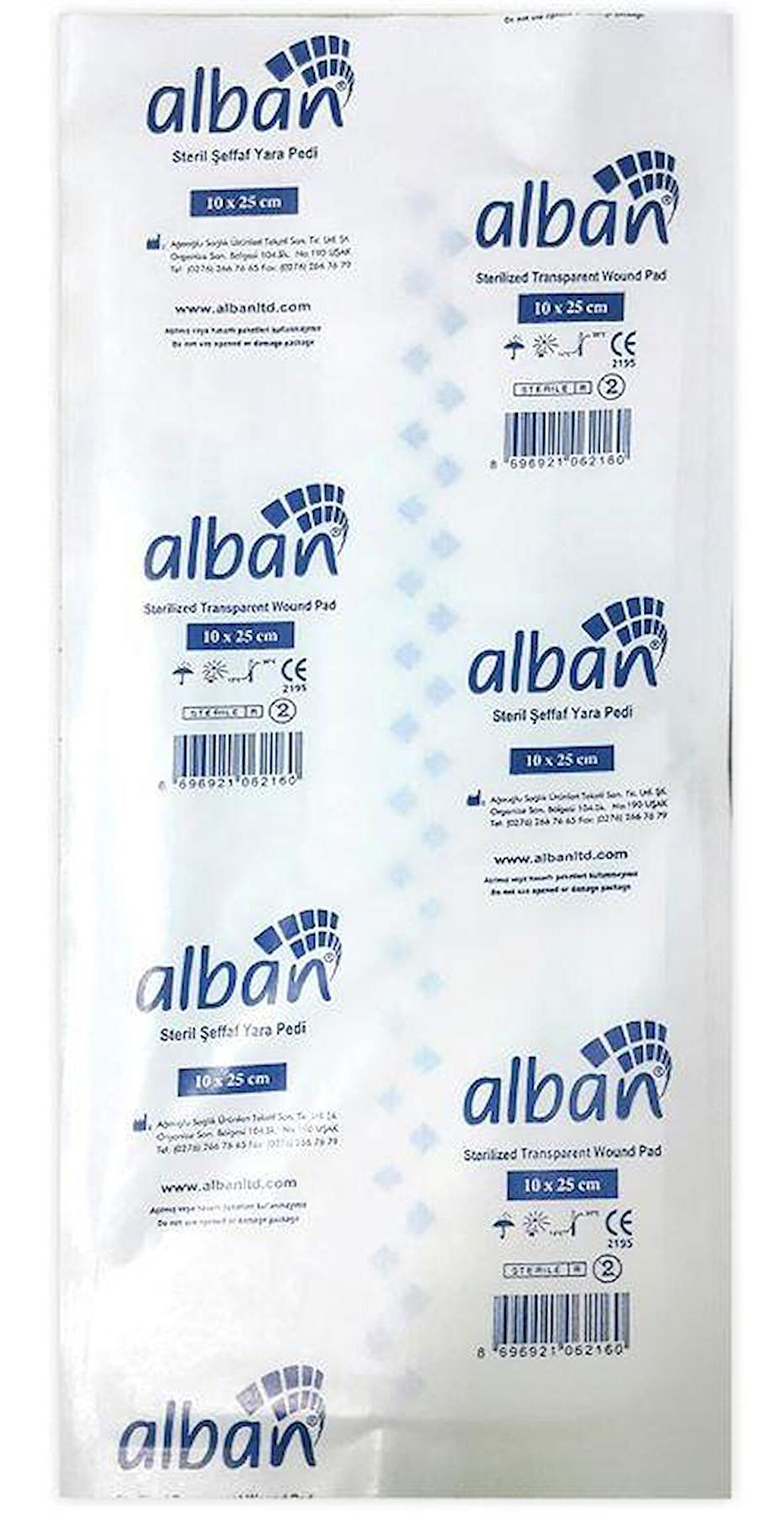 Alban Steril Şeffaf Su Geçirmez Yara Pedi 10x25 cm Tekli