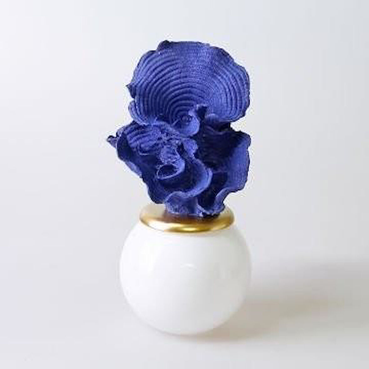 SELİM DEKOR NEBULA CAM KÜP BEYAZ-LACİVERT