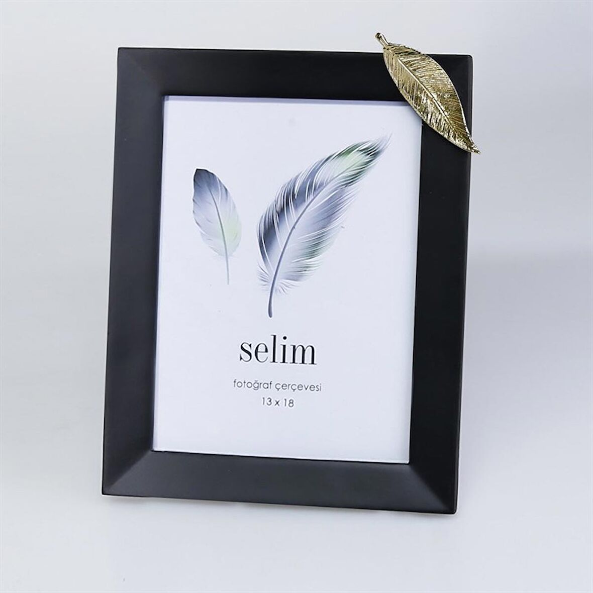 15x20 Yapraklı Çerçeve Siyah Altın