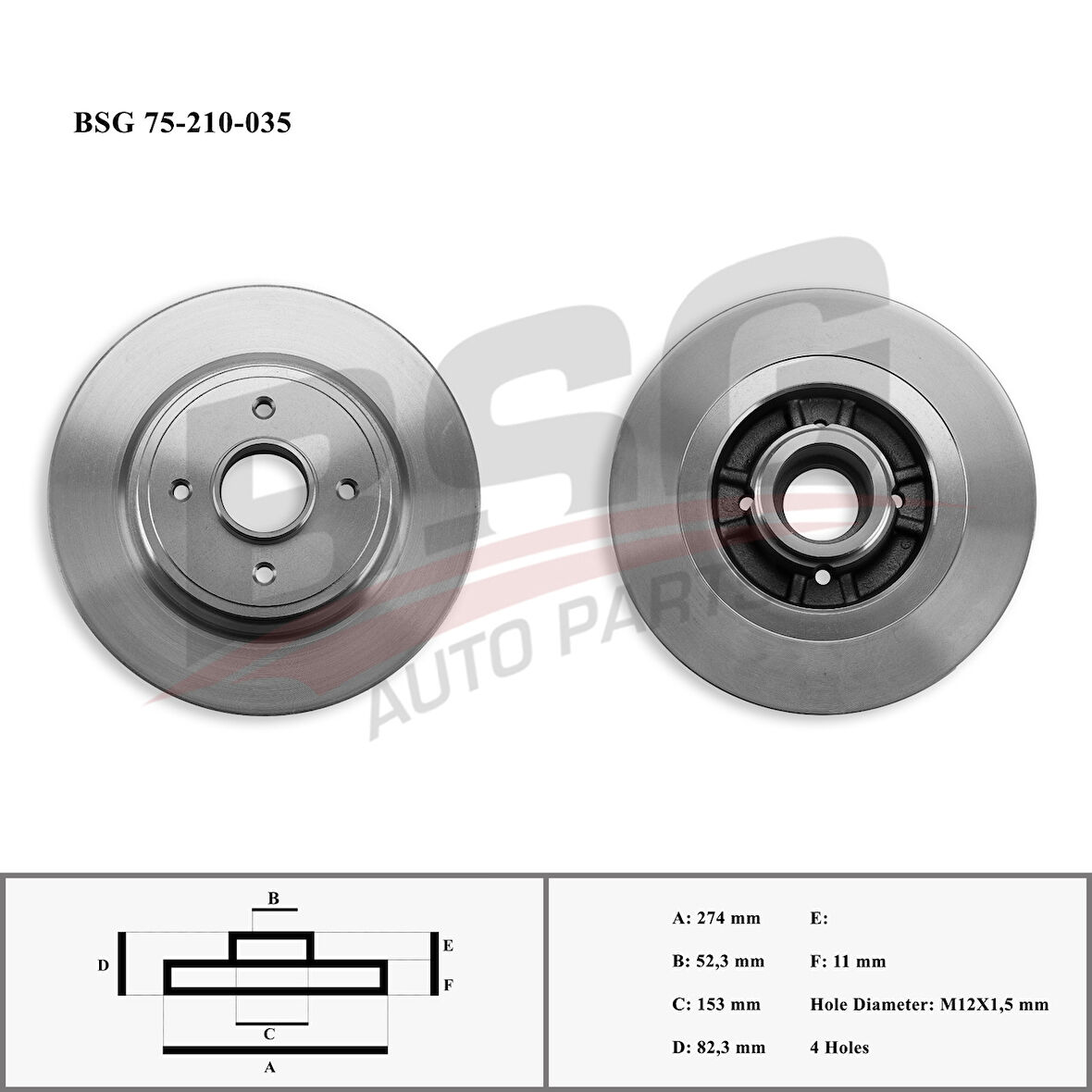 Renault Fren Diski Arka - Rulmansız - Bsg 75-210-035