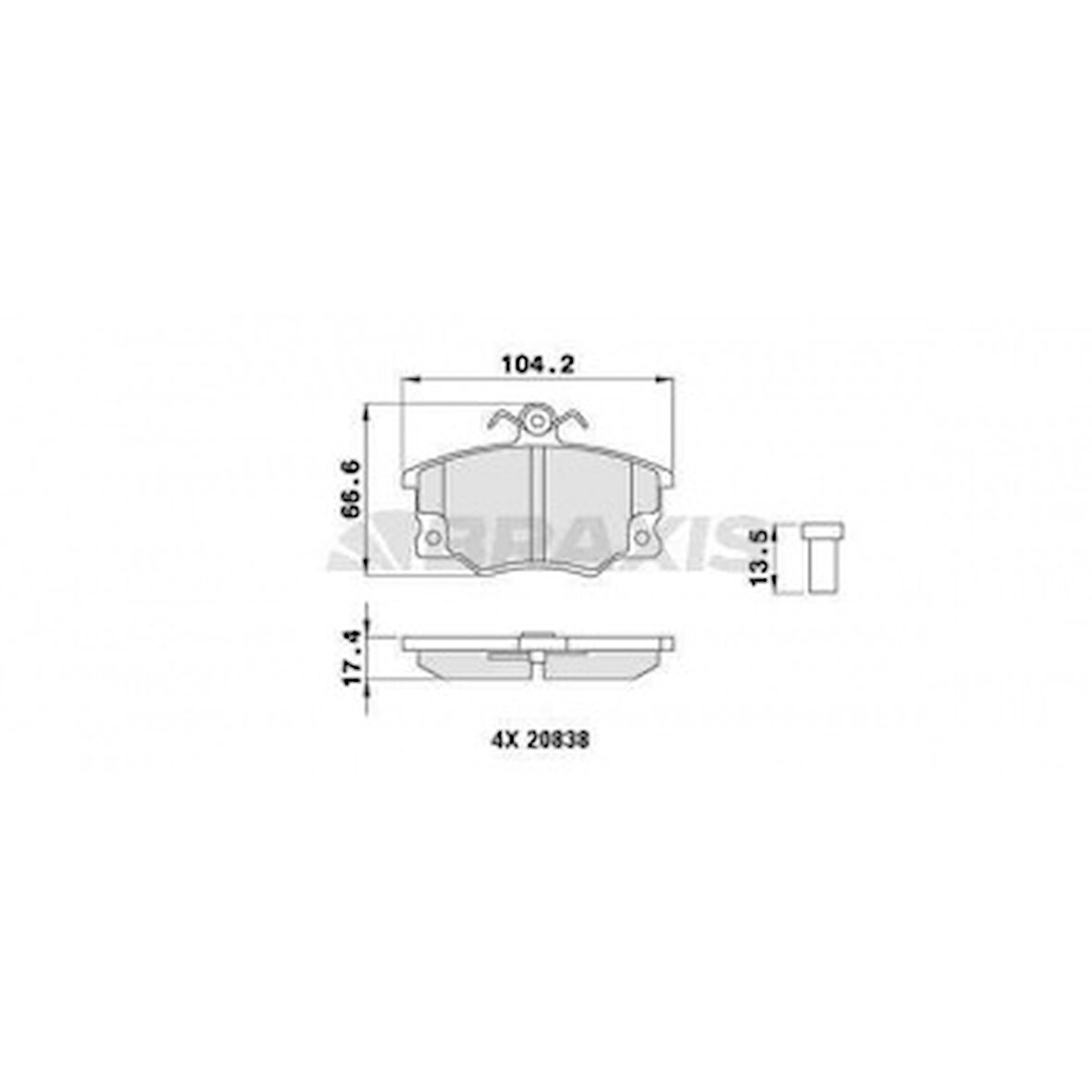 Tofas On Fren Balatası Tempra Tipo Uno Punto 1.4 / 1.6 / 1.8 / 2.0 - Braxıs Ab0019