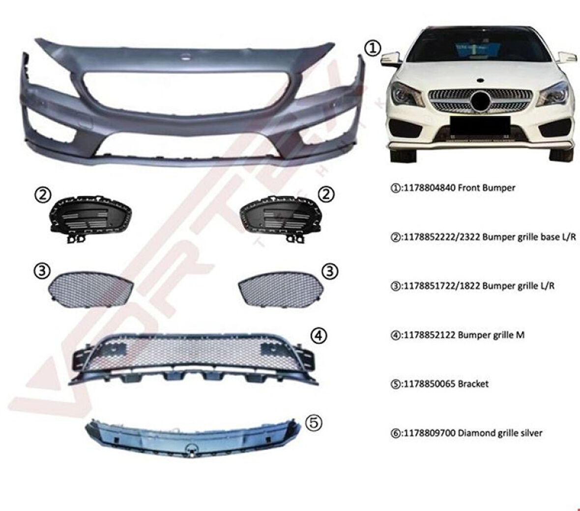 Mercedes On Tampon Set Amg Cla W117 13> - Vortex V2205634