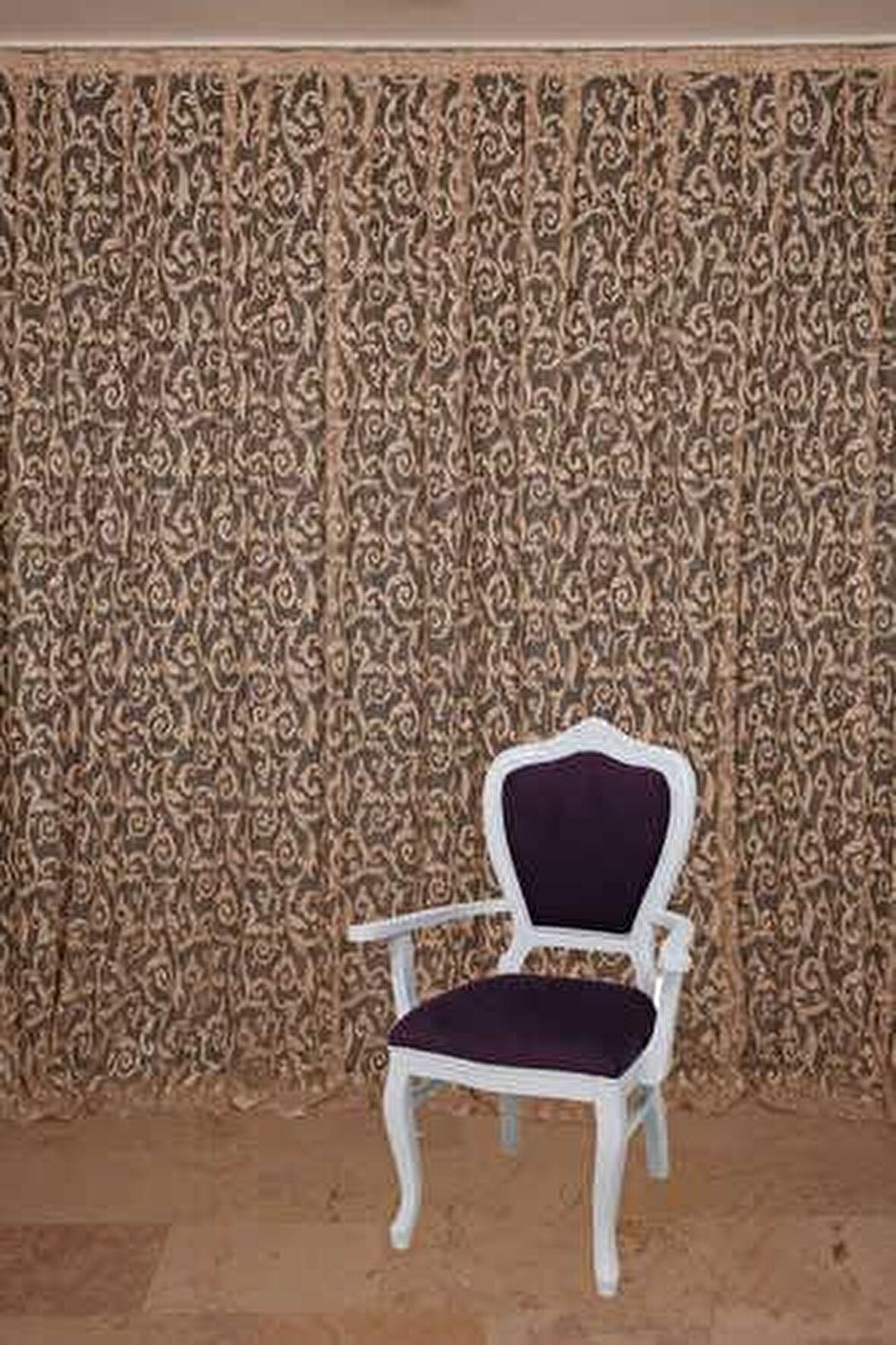 SULTAN 2 MODEL VİZON RENK Hazır dikilmiş Pileli Fon Perde 300*260 cm