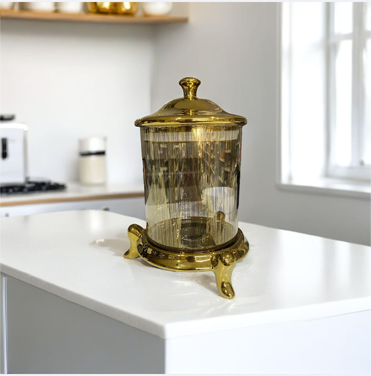 28 CM GOLD AYAKLI KAVANOZ