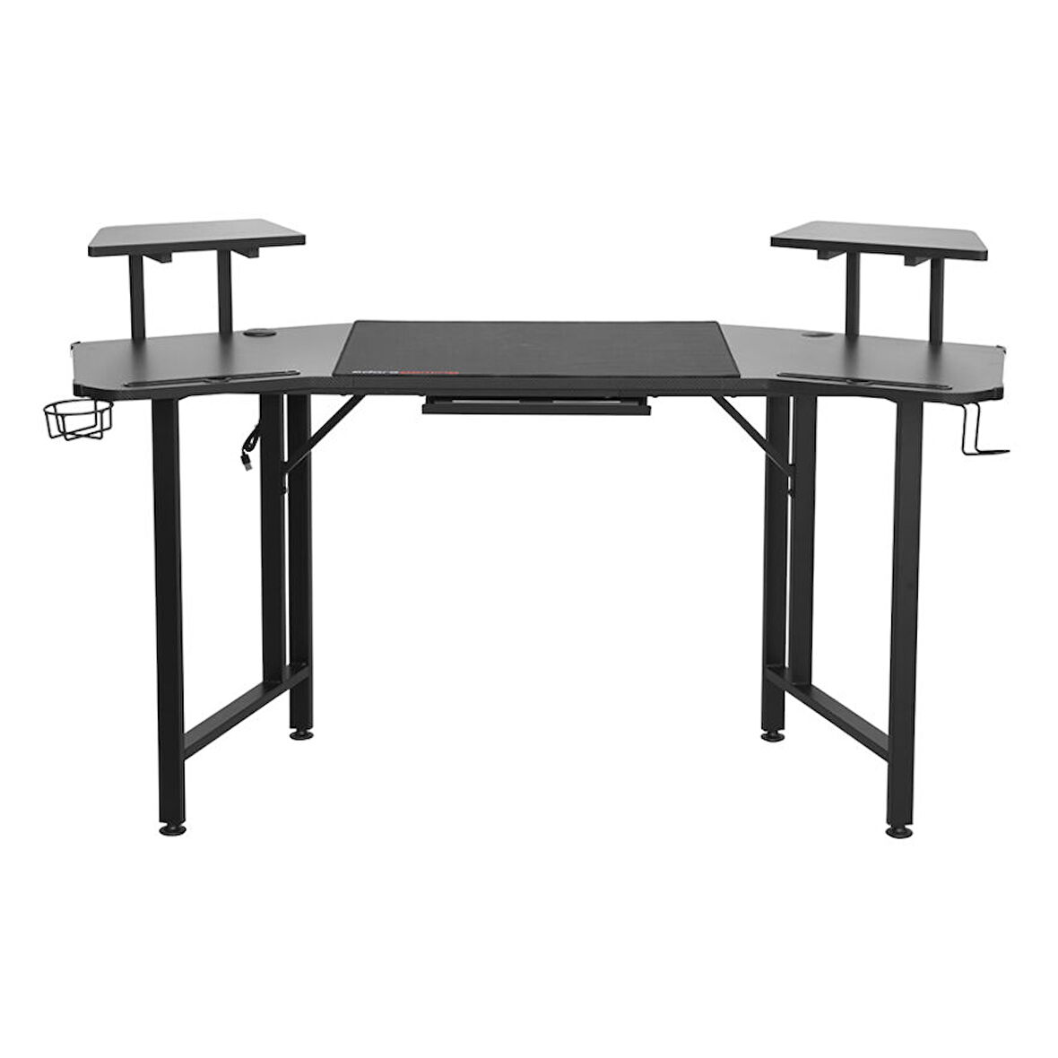 Adore Gaming Commander Oyuncu Masası RGB Carbon Fiber - Siyah 160x75x49-56 cm