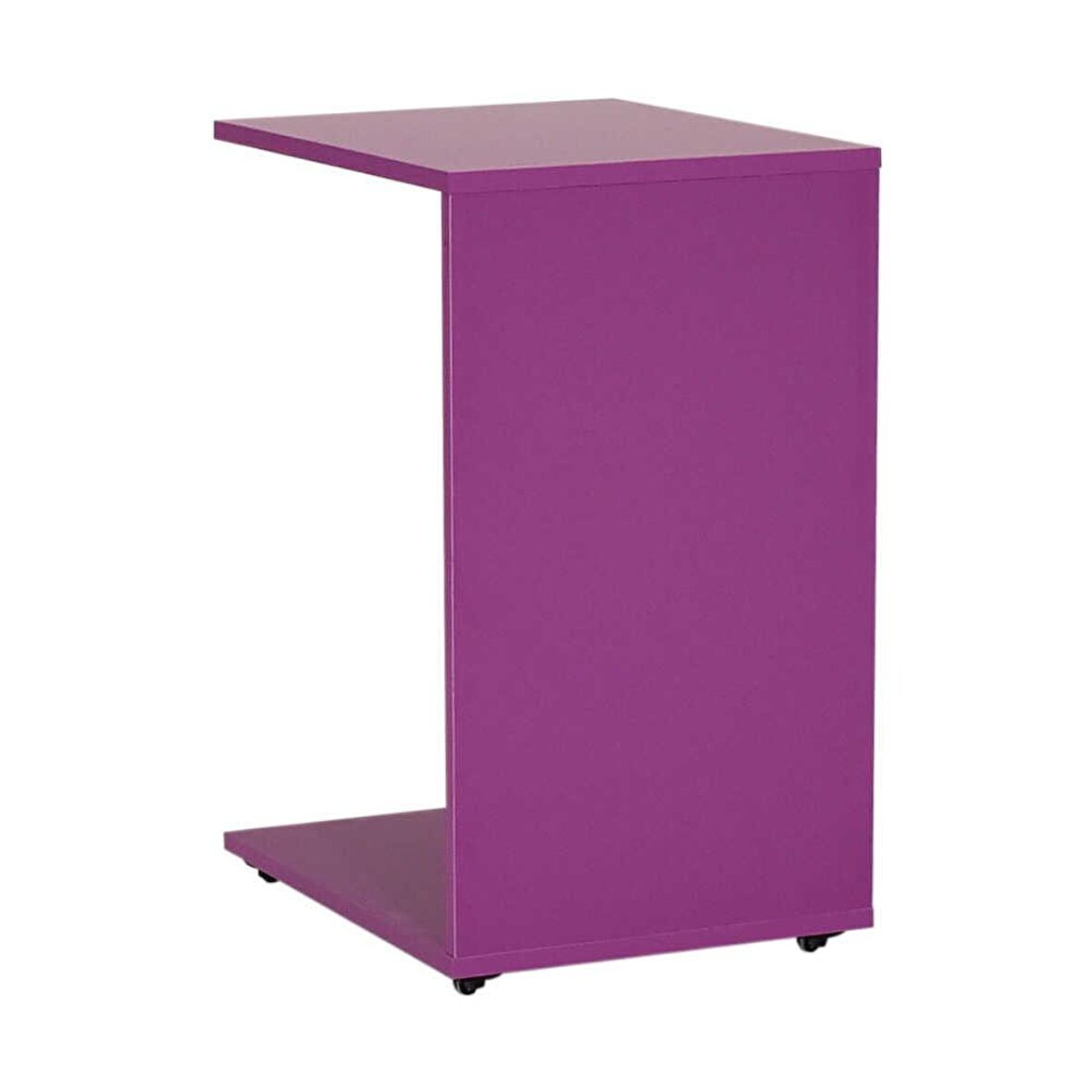 Çok Amaçlı Tekerlekli C Koltuk Sehpası - Mor