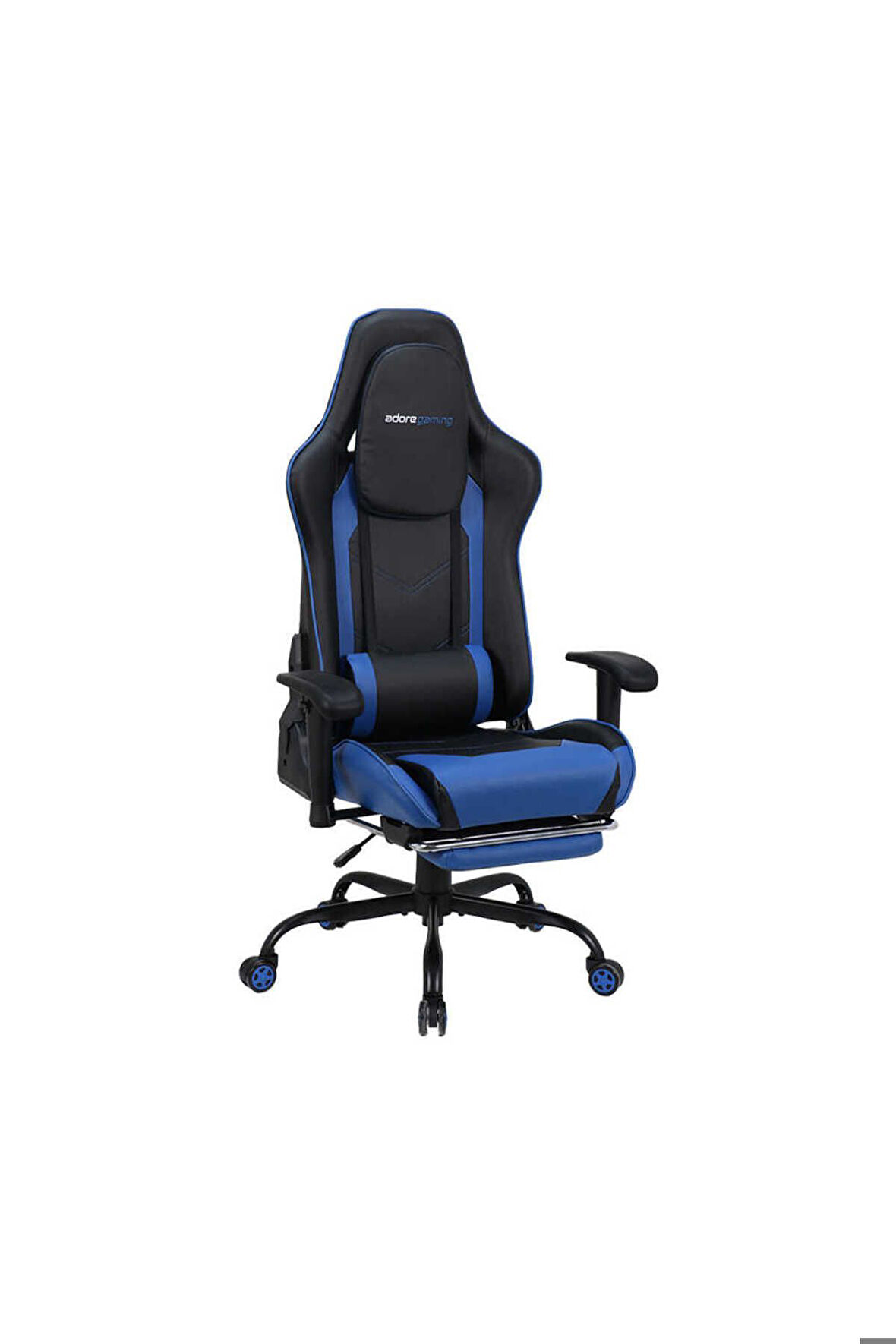 Adore Gaming Combo Profesyonel Oyuncu ve Çalışma Koltuğu-Siyah-Mavi 71x130-139,5x58 cm (GxYxD)