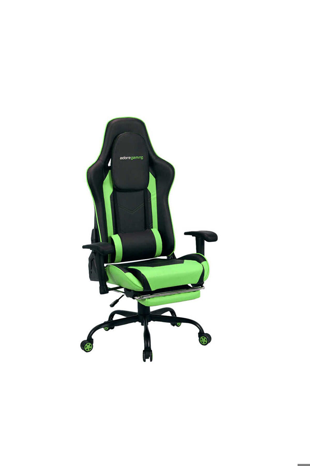 Adore Gaming Combo Profesyonel Oyuncu ve Çalışma Koltuğu-Siyah-Yeşil 71x130-139,5x58 cm (GxYxD)