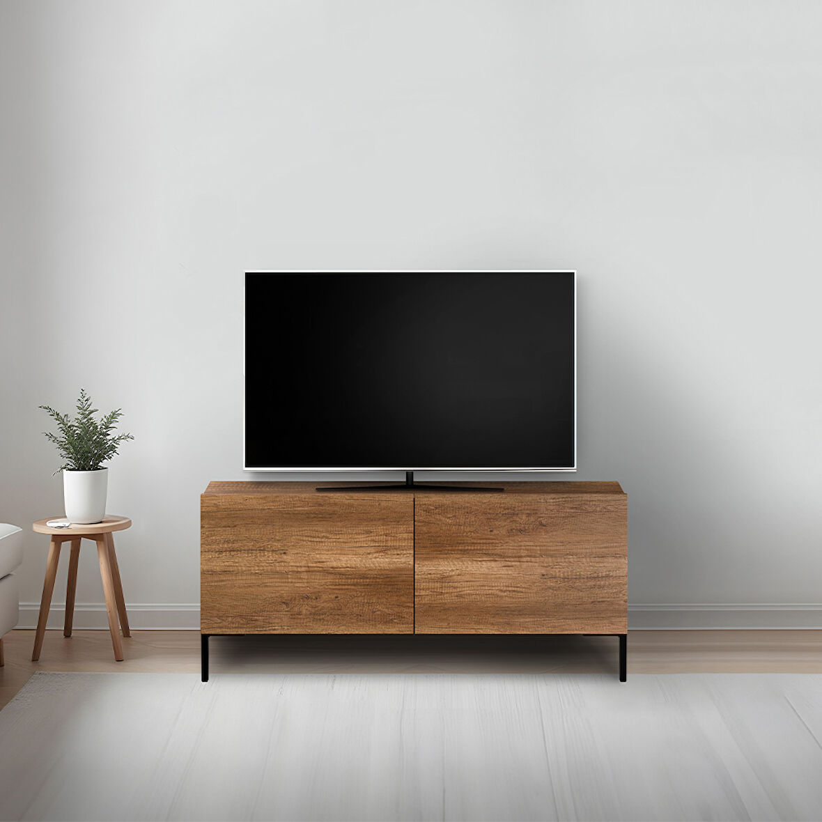 Roma Kapaklı Tv Ünitesi-Koyu Ceviz 120x53x43 cm