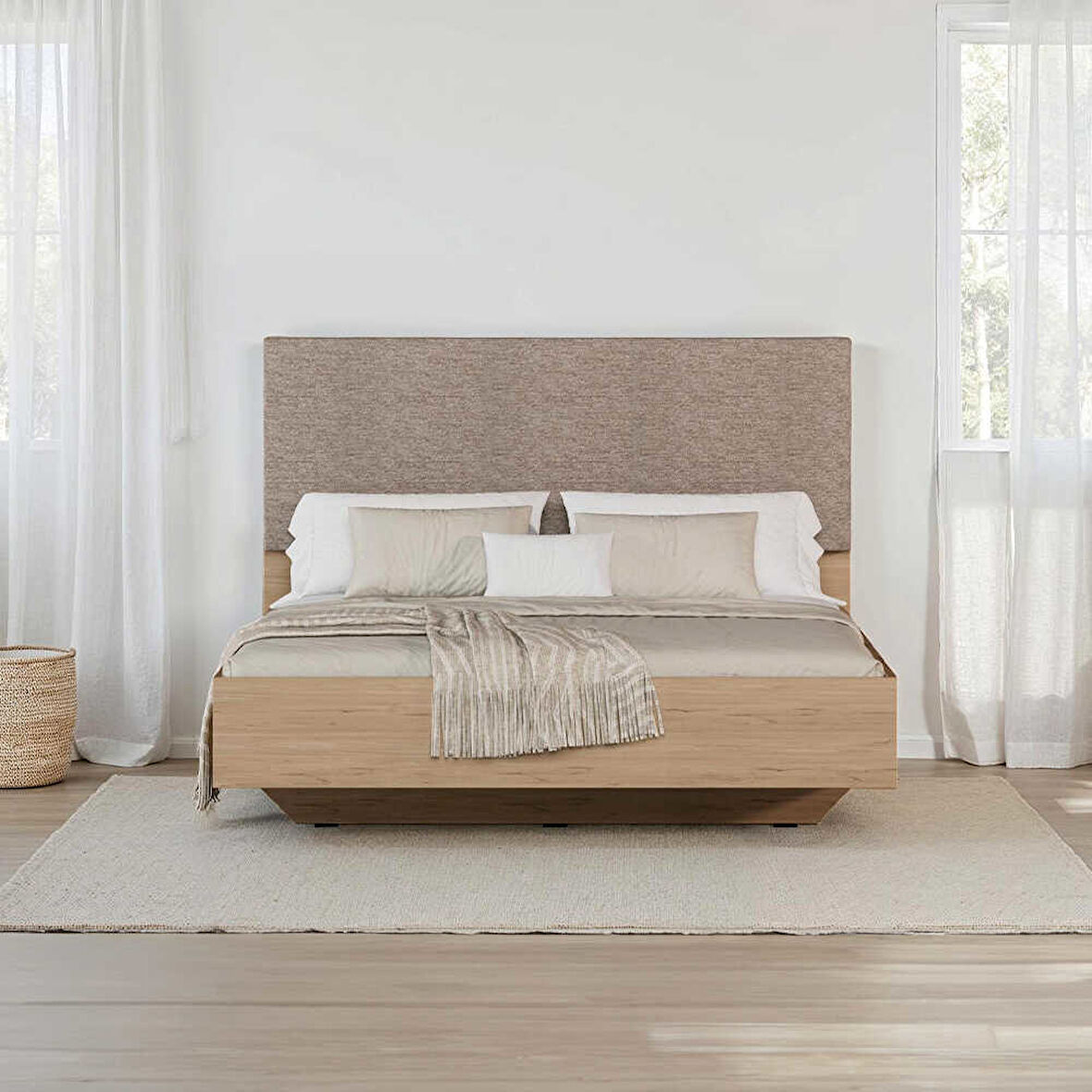 Oryana Çift Kişilik Karyola - Florida Meşe 171x120x206 cm