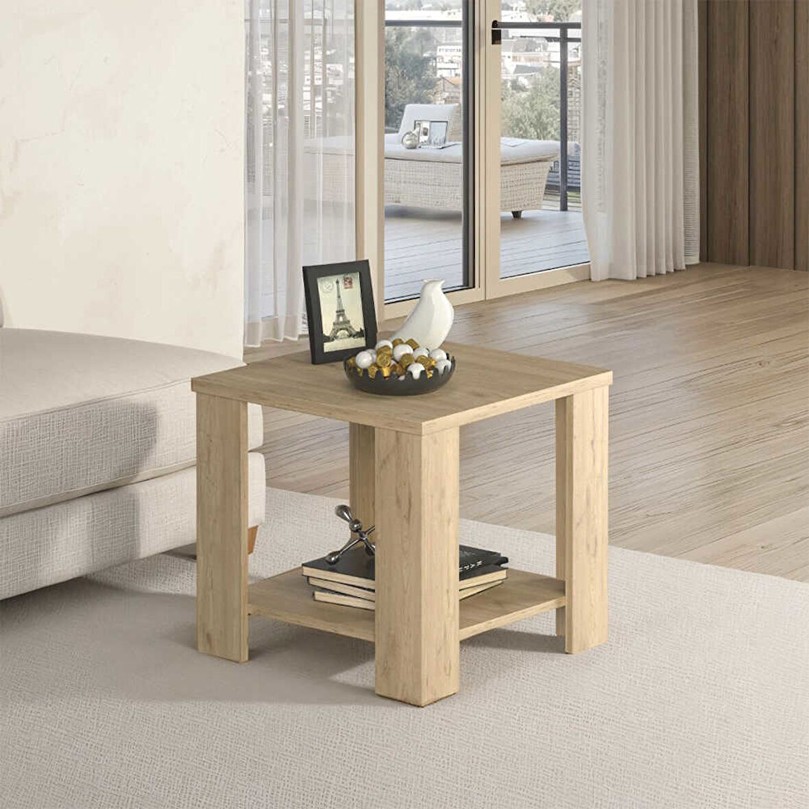 New Line Sehpa - Florida Meşe 50x48x50 cm