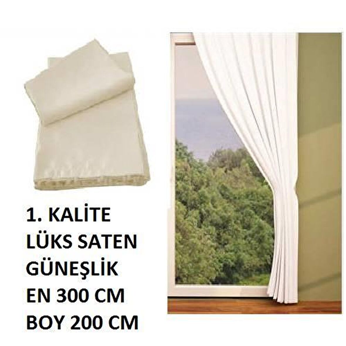 BEYAZ RENK SATEN GÜNEŞLİK 1. KALİTE 3*2