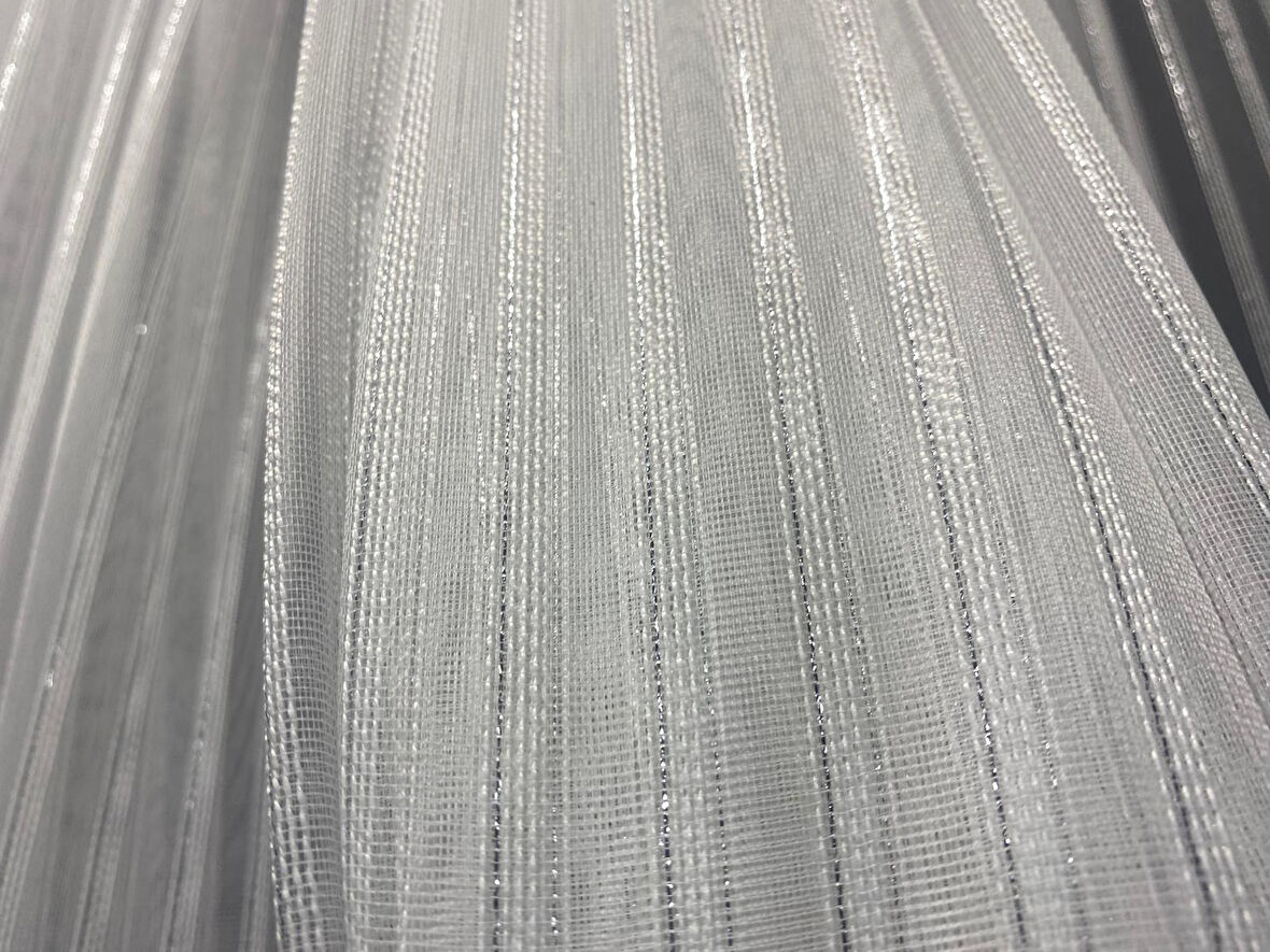 MAKARNA 350 MODEL SİMLİ KIRIK BEYAZ RENK HAZIR DİKİLMİŞ PİLELİ TÜL PERDE 300*260 