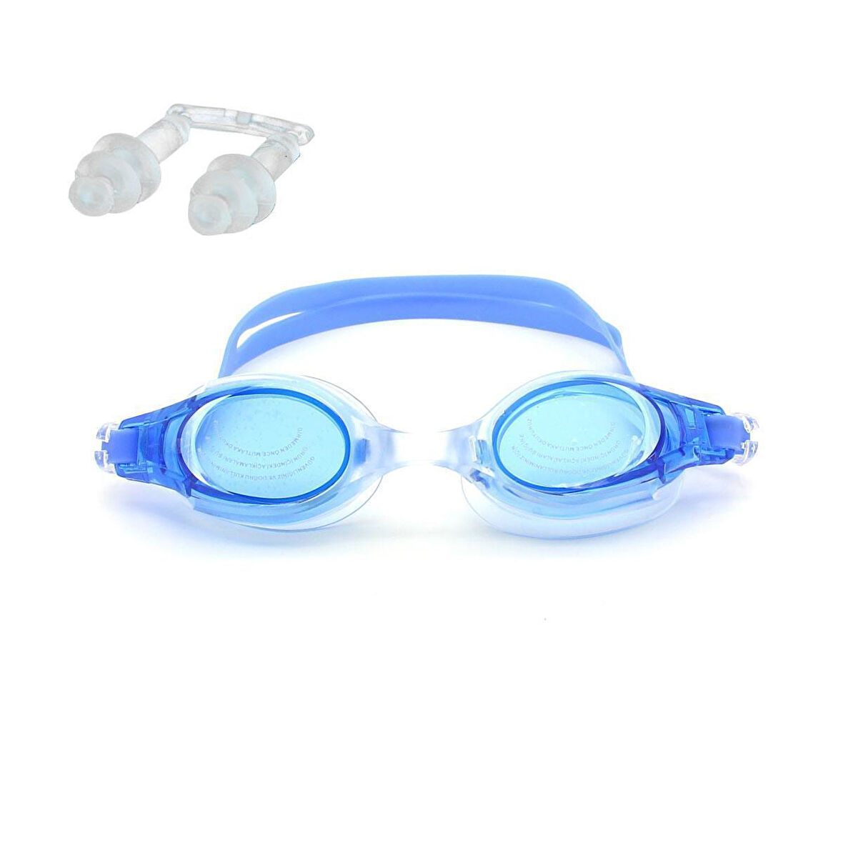 Bermuda Esnek Burunlu Yüzücü Gözlüğü [PVC Çantalı] MAVİ