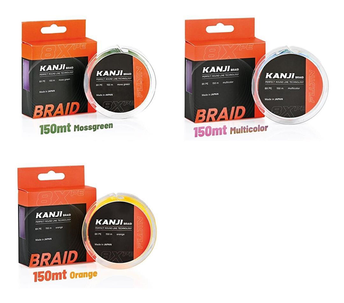 Fujin Kanji 8X 150MT Pe Line Olta Misinası MultiColor-0,165 mm