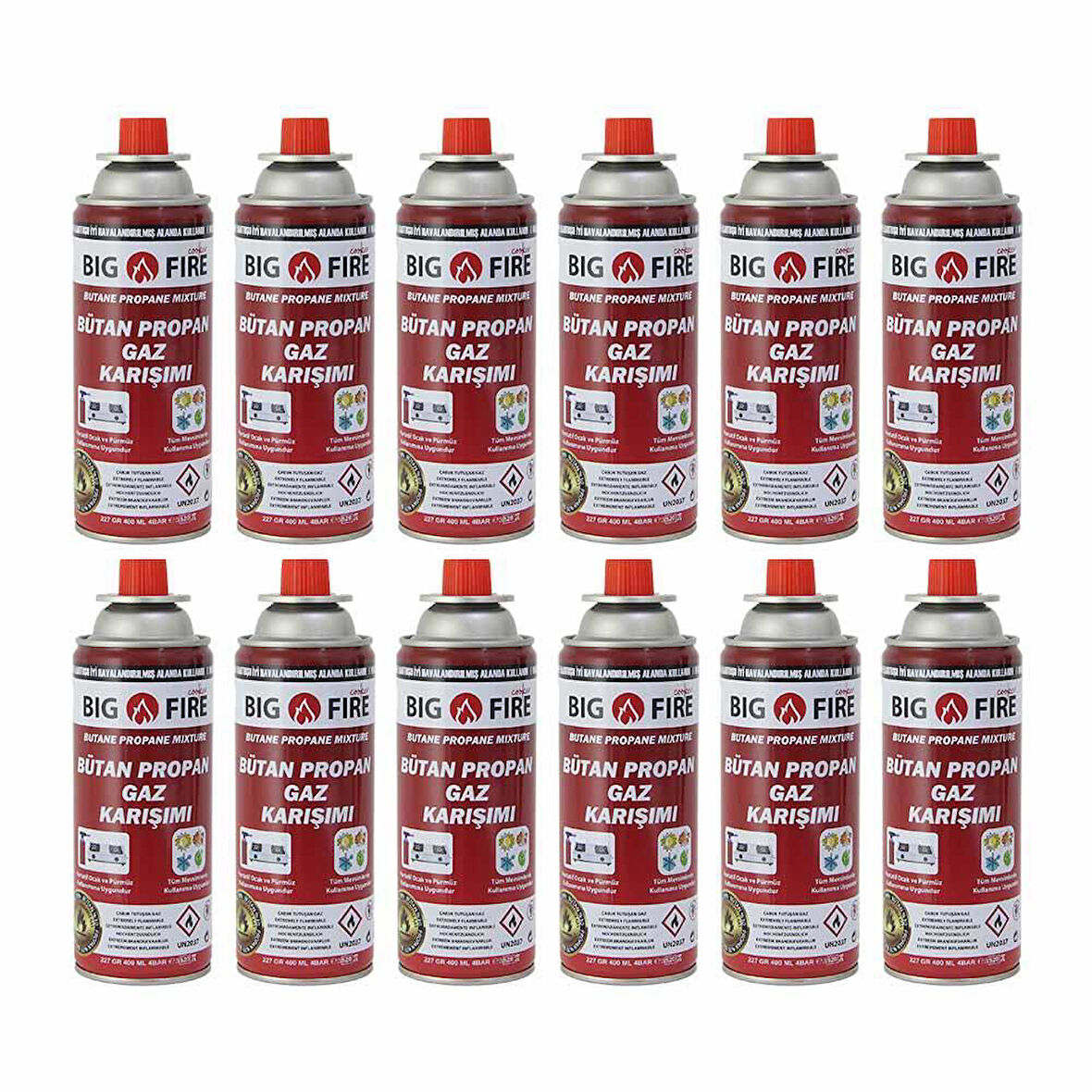 Big Fire Power 227gr Valfli Gaz Kartuşu Onikili Set-12Lİ SET