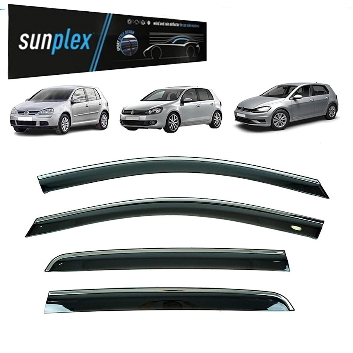 Sunplex Kromlu Cam Rüzgarlığı Volkswagen Golf 5-6-7 2003-2022 ile uyumlu