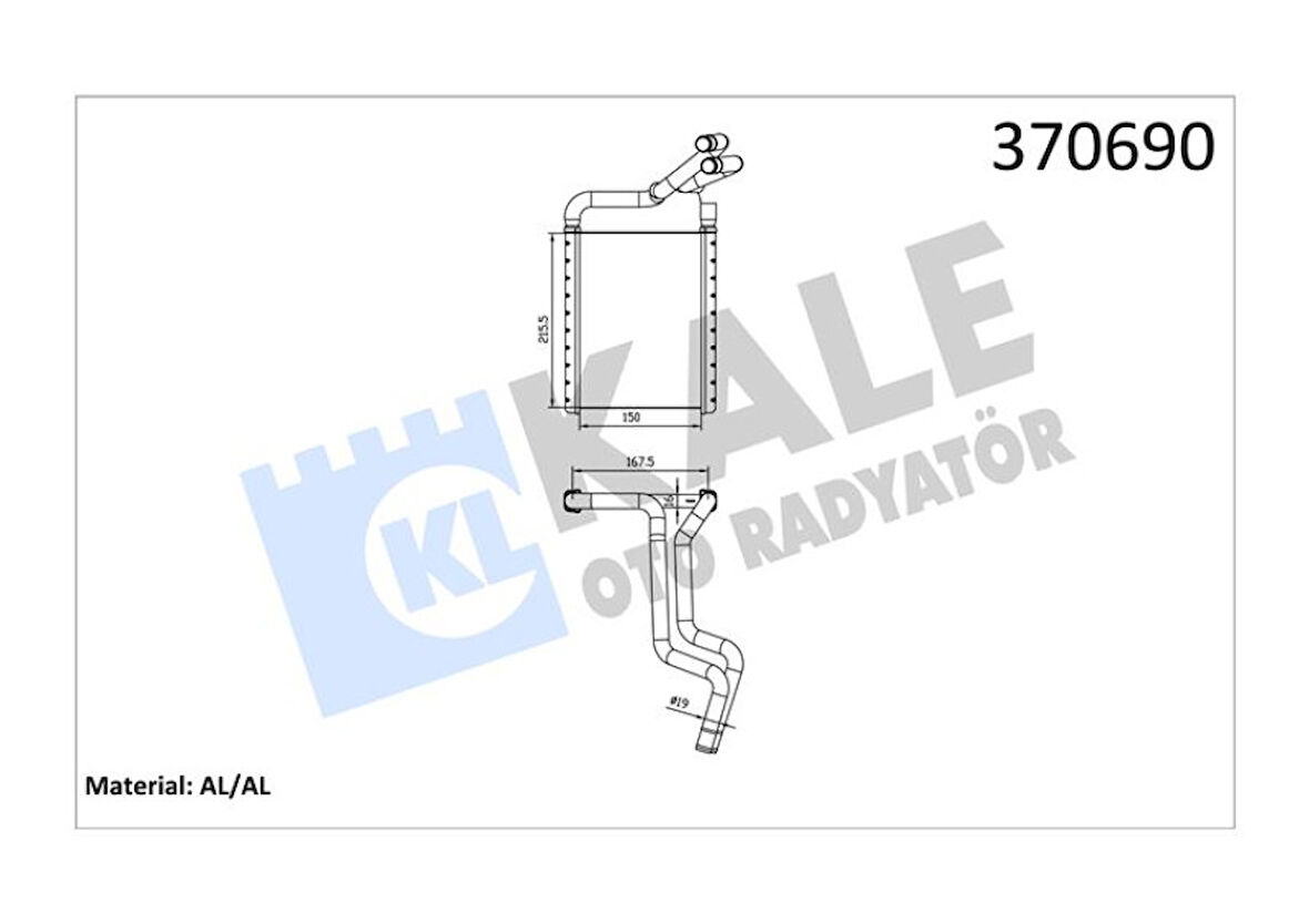 Hyundaı Kalorıfer Radyatoru Kia Rio II 1.5crdi 1.4/1.6 16v 05<11 Borulu [brazıng Al/al] [150x215.5x16] - Kale 370690