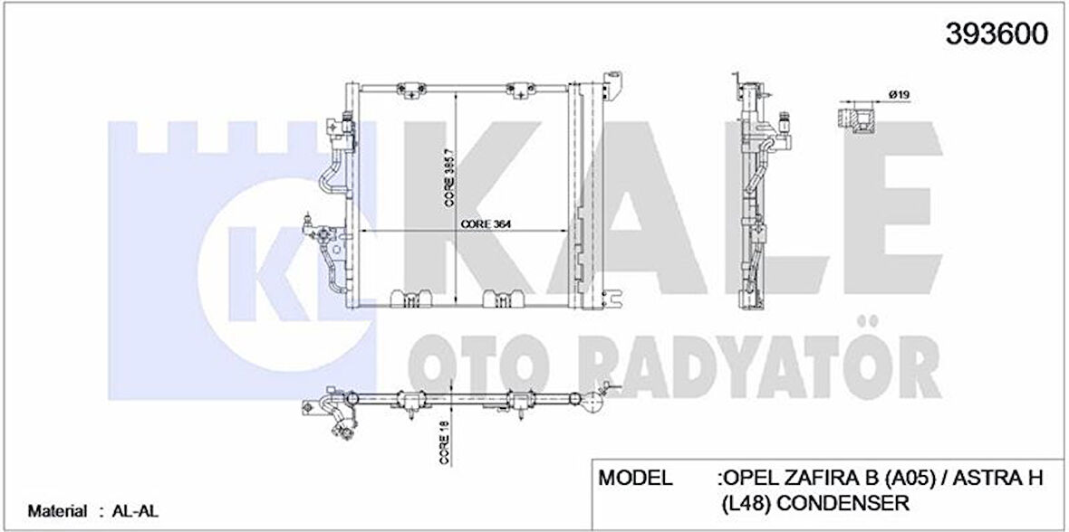 Opel Klima Radyatoru Z13dth Z17dtl Z19dt Astrah Zafıra B - Kale 393600