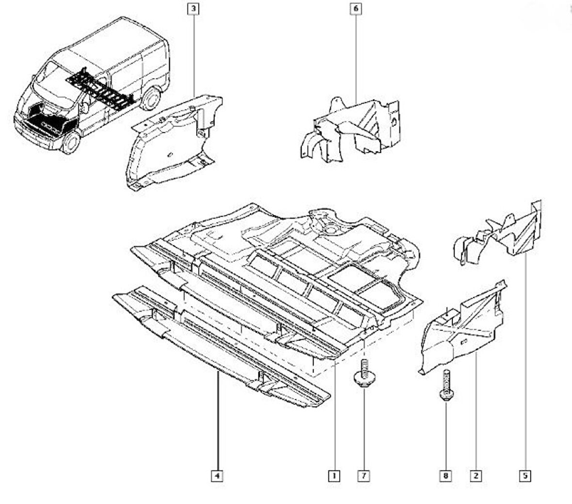 Renault Karter Muhafazası Trafıc II 02>06 - Brd 912