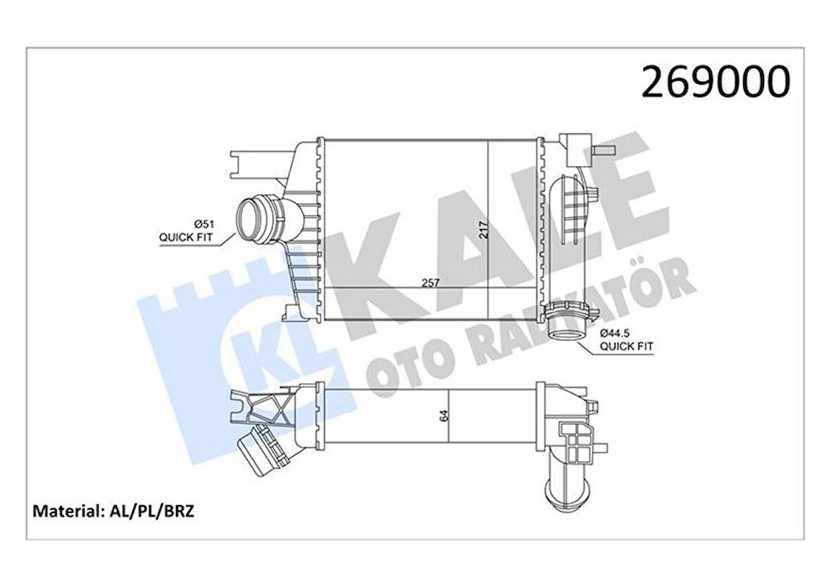 Renault Turbo Radyatoru İntercooler R. Clio IV 13>symbol III 12> Captur 13> D Logan II 12> Sandero II 12> Du - Kale 050cac060
