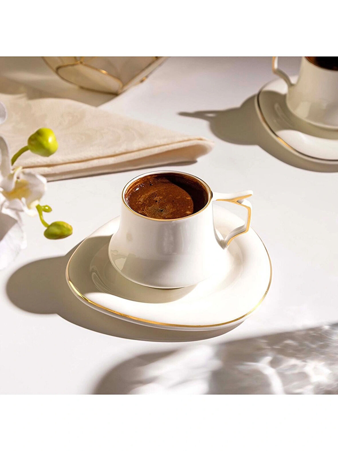 Nehir Angela 6 Kişilik 12 Parça Porselen Kahve Fincan Takımı