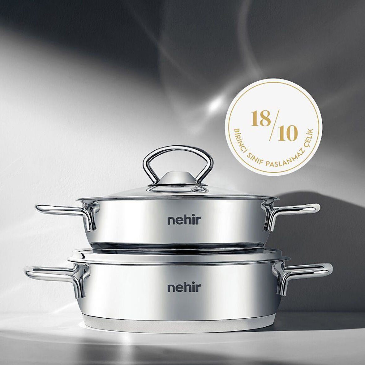 Nehir Silver Çelik 4 Parça Sahan Seti 18-20 cm
