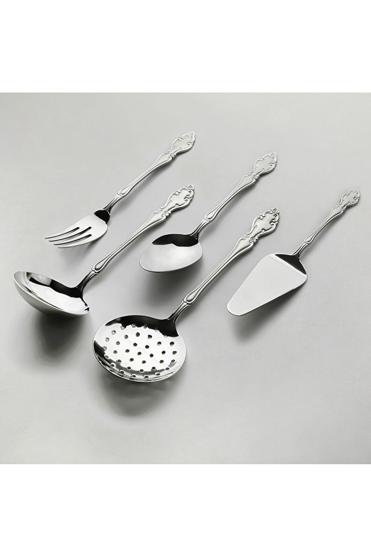 Nehir Adriana Sade 5 Parça Paslanmaz Çelik Servis Takımı (8697076370087)