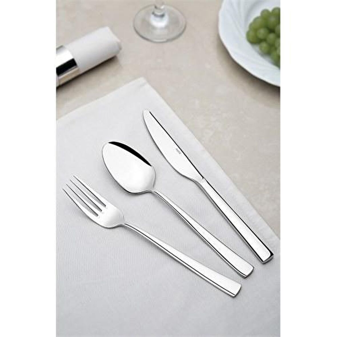 Nehir deniz sade 36 prç. çatal kaşık bıçak takımı seti 6 kişilik