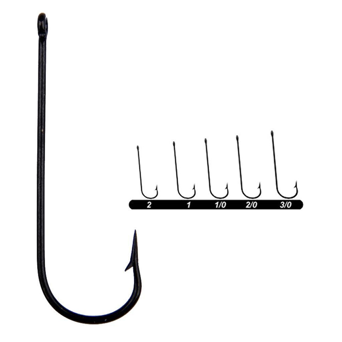 Youvella Delikli Uzun Black Nikel Olta İğnesi Black Nickel-NO:1/0