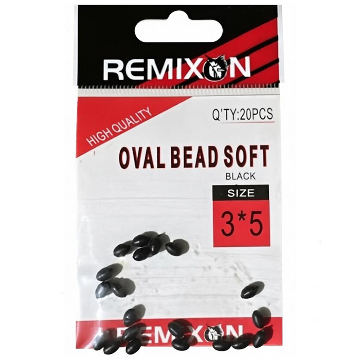 Remixon Oval Bead Soft Boncuk 3*5cm SİYAH
