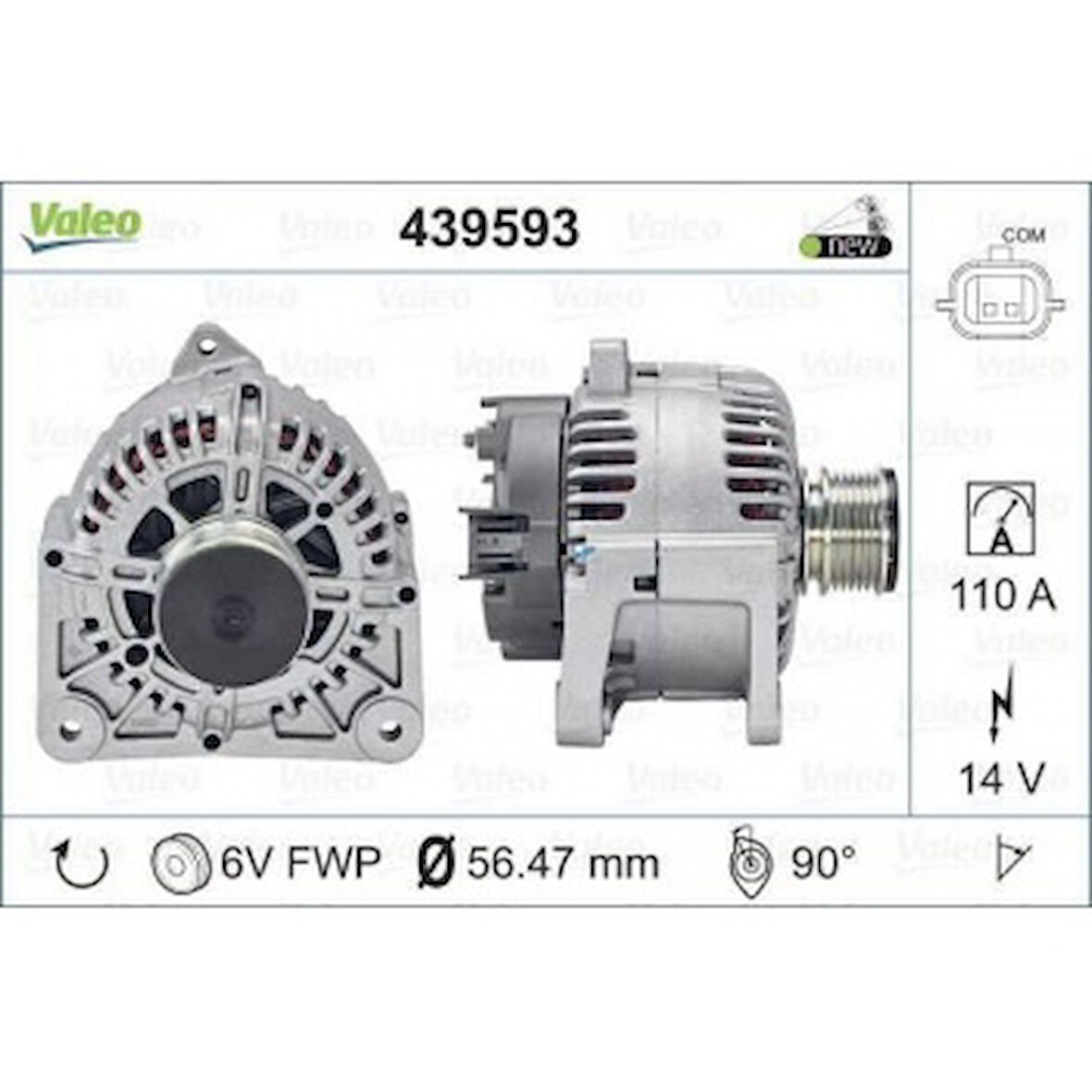 Renault Alternator 12v 110a Megane II 1,5dci (tg11c069) - Valeo 439593